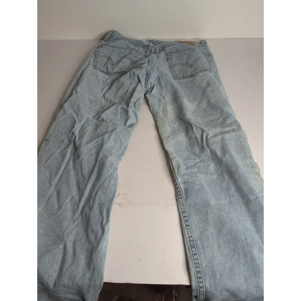 VTG Y2K Levis 550 Jeans Men's 34x34 Denim Made In USA Med Wash Light Fade 2001